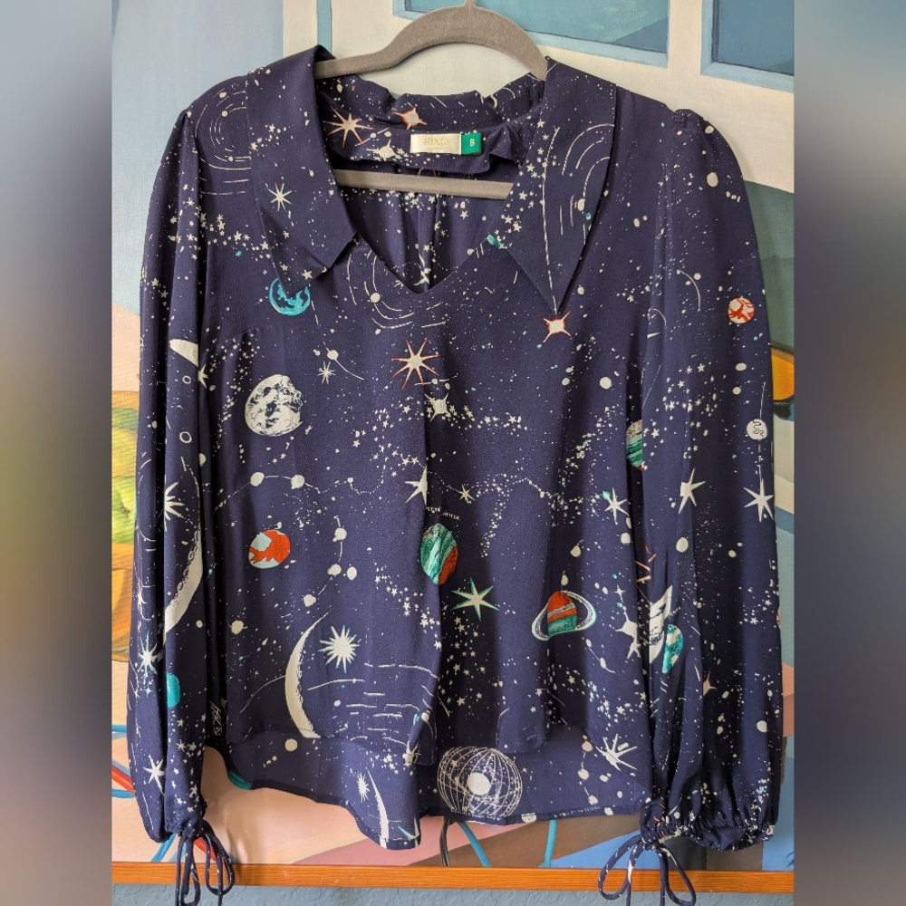 Like new Rixo space print space top size S